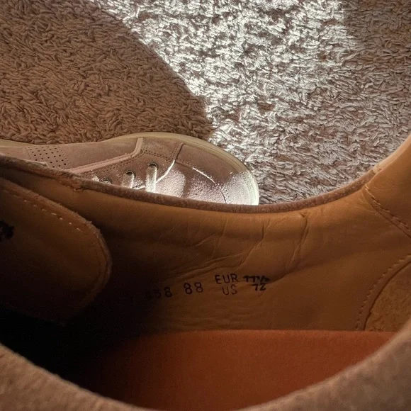 MEPHISTO HARRISON Mens Sneakers Taupe Beige Leather Velvet Size 12 - Picture 6 of 10